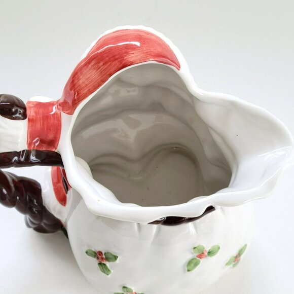 Vintage Ceramic Santa Clause Pitcher Jug, Festive Christmas Holiday Table Decor - Picture 4 of 10